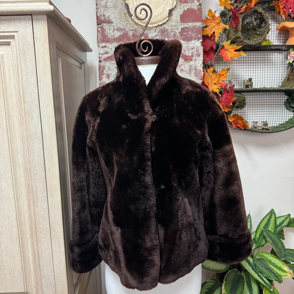 Vintage 50s Mouton Lambskin Fur Coat